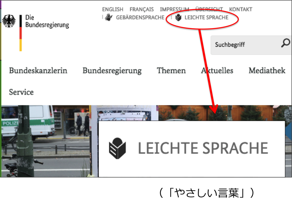 ドイツ首相官邸ウェブサイトの やさしいドイツ語 やさしい日本語ツーリズム研究会